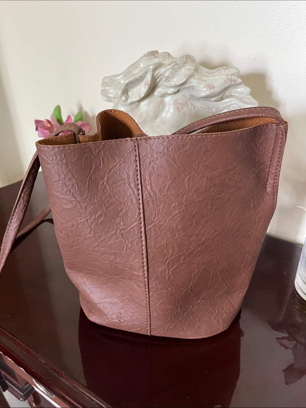Everyday Mauve-Taupe Leather Shoulder Bag